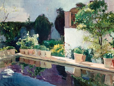 Palace of Pond, Royal Gardens in Seville by Joaquín Sorolla